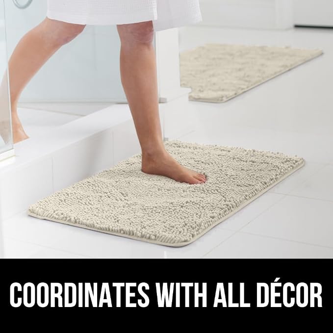 GORILLA GRIP Bath Rug Mat 44x26, Thick Absorbent Chenille, Quick Dry Microfiber - Image 9