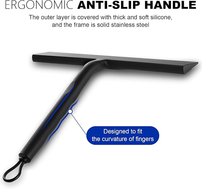 Shower Squeegee for Glass Doors, 8.5" Slicone Squeegee for Shower Glass Door - Image 3