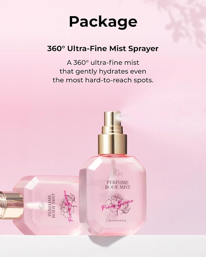 BOM Peony Garden Perfume Body Mist 3.71 Fl Oz, Floral Scented Fine Mist - Image 7