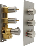 HOMEDEC Brushed Nickel 2 Way Shower Diverter Valve, Brass Dual Functions by HOMEDEC