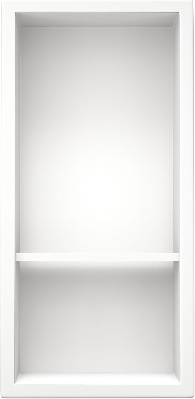 Stainless Steel Shower Niche 18"× 8" White Double Shelves No Tiled Need - Image 7