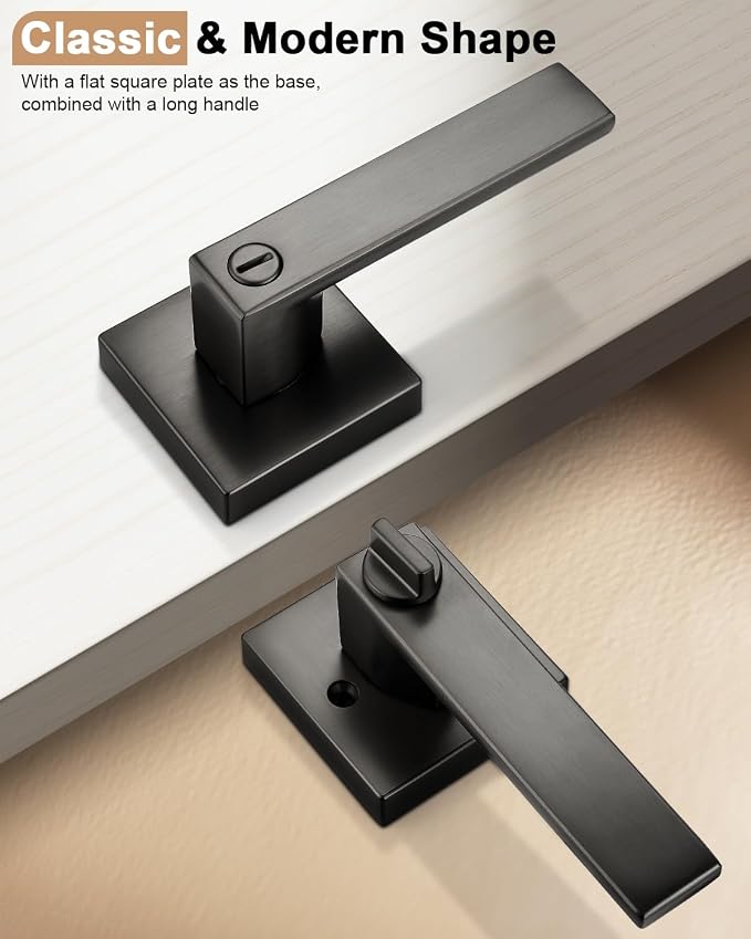 Probrico Interior Privacy Grey Door Lever Handles - Image 3