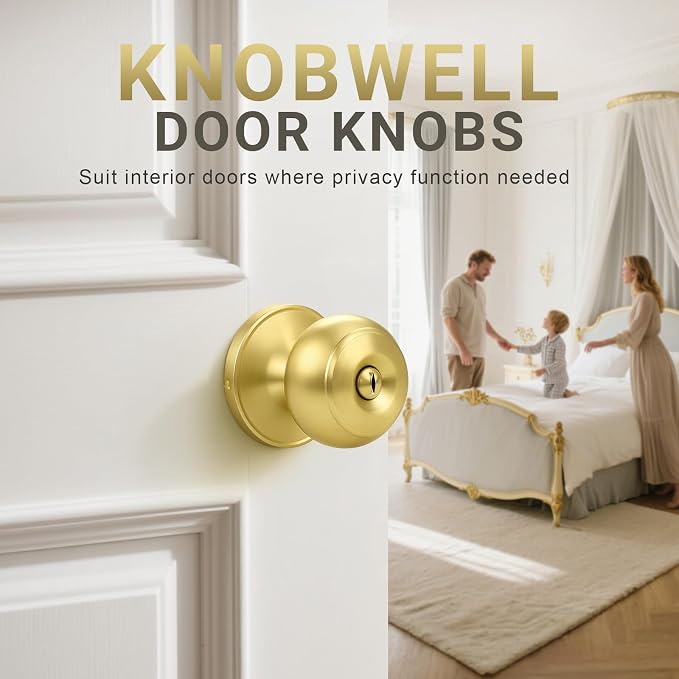 KNOBWELL 5 Pack Privacy Door Knob - Image 2
