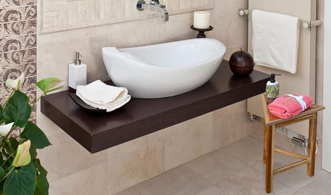 Fully Assembled EcoDecors FlexiCornerTriangle Natural Color Waterproof Teak - Image 2