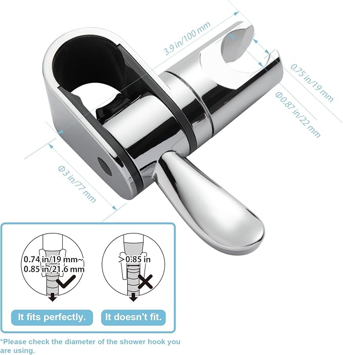 OFFO ADA Handshower Shower Grab Bar Head Holder, Universal Fit 1.25'' Hand Held - Image 3