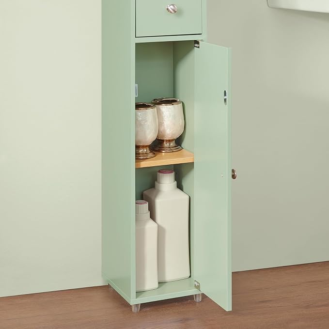 SoBuy Bathroom Narrow Storage Cabinet Skinny Tall Unit - Image 8