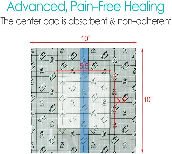 10" x 10" Shower Shields Wound Cover, Large Waterproof Bandages - Image 5