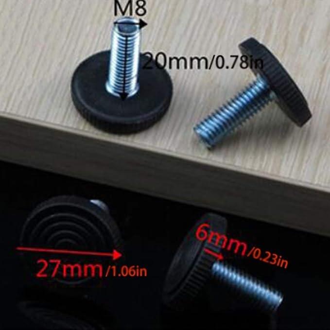 20 PCS Leveling Feet, Adjustable Furniture Feet, M8 Screw On, Anti-Scratch - Image 3