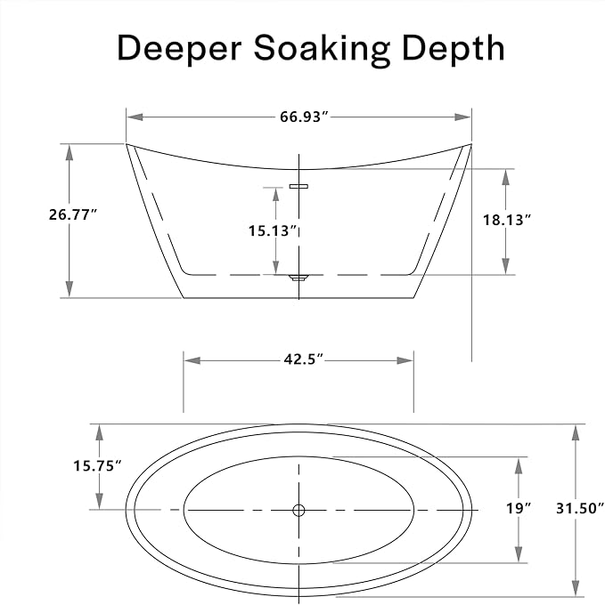 Empava EMPV-FT1518 67" Acrylic Freestanding Bathtub - Image 6