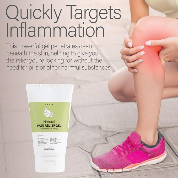 Kanjo Natural Pain Relief Gel | Fast Acting & Cooling Relief Gel w/Menthol & - Image 5