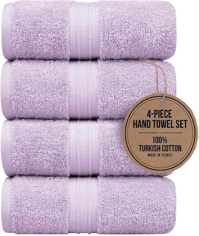 Hand Towels Set of 4-100% Cotton & Luxury, Large Decorative, Cozy and Absorbent by Unknown