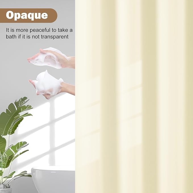 UFRIDAY Beige Shower Curtain Liner Premium PEVA 72 x72 inch, Heavy Duty Shower - Image 4