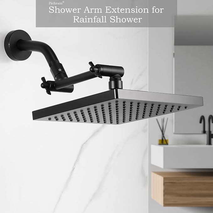 6 Inch Adjustable Shower Head Extension Arm, All-Metal Shower Arm Extender - Image 3