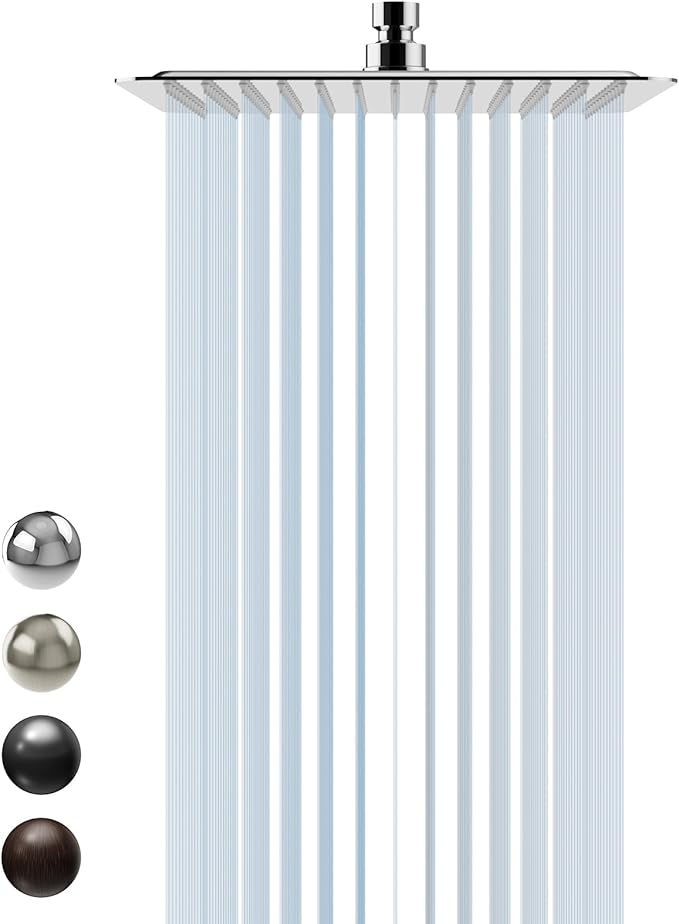 SR SUN RISE Luxury 10 Inch Large Square Stainless Steel Shower Head High by SRSUNRISE