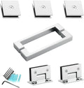 Shower Door Hardware Kit for Frameless Inline Hinged Doors, Includes Hinges by McocodBathroomProducts