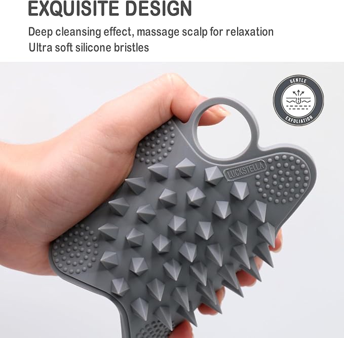 LUCKSTELLA 2 in 1 Silicone Body Scrubber, Food-Grade Silicone Body Brush - Image 7