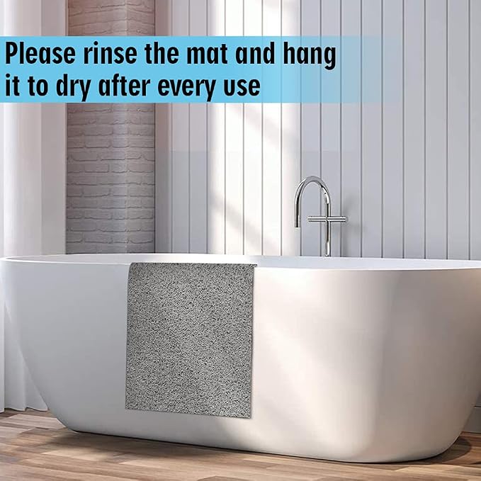 godehone Shower Mats Non Slip Without Suction Cups, PVC Loofah Bathroom Mats - Image 7