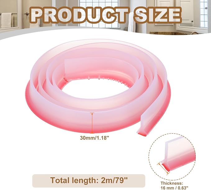 PATIKIL 79 Inch Collapsible Shower Threshold Water Dam Guard, Shower Stopper - Image 2