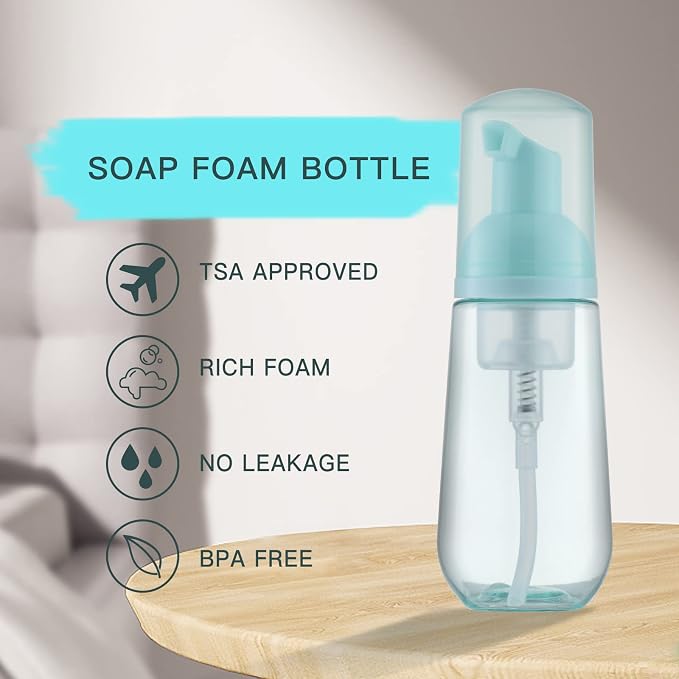 Tekson Soap Foam Bottle, Empty Travel Foaming Lash Shampoo - Image 4