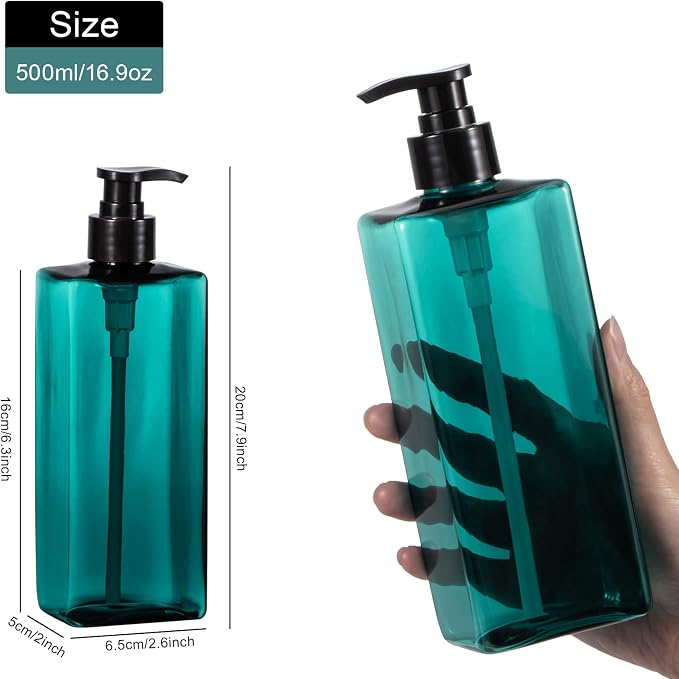 Shampoo and Conditioner Bottles Yebeauty 3pcs 17oz 500ML Shower Pump Bottles - Image 2