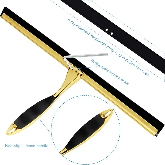 Shower Squeegee for Glass Doors, 14 Inches Bathroom Squeegee - Image 4