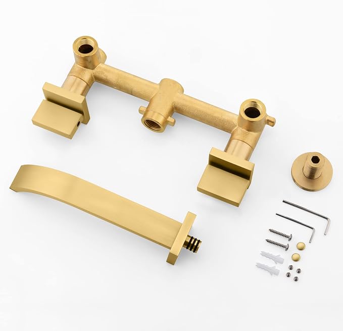 sumerain Gold Bathroom Faucet Wall Mount Bathroom Sink Faucet - Image 6