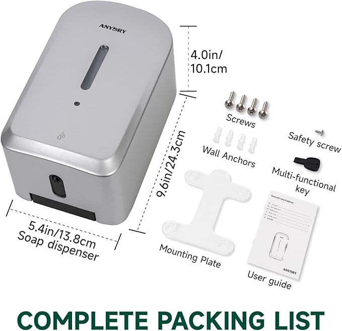Commercial Automatic Soap Dispenser Large 34oz/1000ml Capacity Wall-Mounted - Image 7