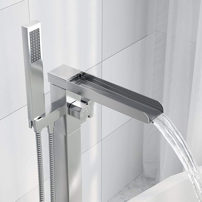 Freestanding Bathtub Faucet, Floor Mount Bathtub Faucet by FocusonKitchenBathroom