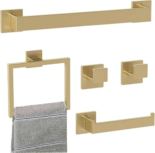 16 in Matte Bathroom Accessories Set, Bath Towel Bar Set, Stainless Steel by Unknown