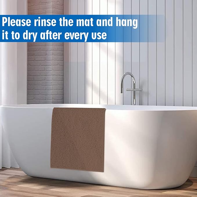 godehone Shower Mats Non Slip Without Suction Cups, PVC Loofah Bathroom Mats - Image 7