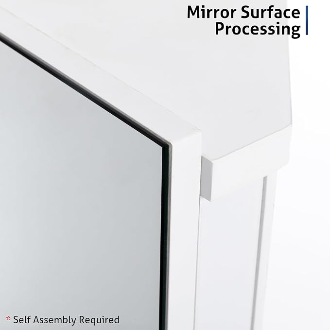 eclife 24" Bathroom Corner Medicine Cabinet W/Mirror, Double Doors Bathroom - Image 4