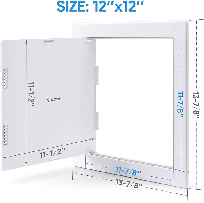 TICONN Access Panel for Drywall, 12 x 12 Inch ABS Plastic Wall Hole Cover - Image 2
