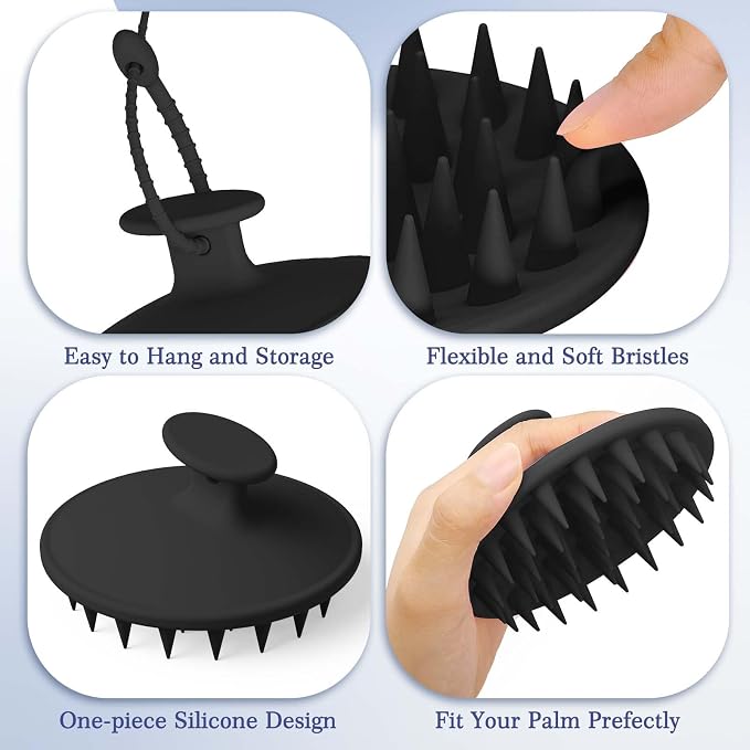 Manmihealth Silicone Back Scrubber & Soft Bath Glove, Silicone Scalp Massager - Image 5