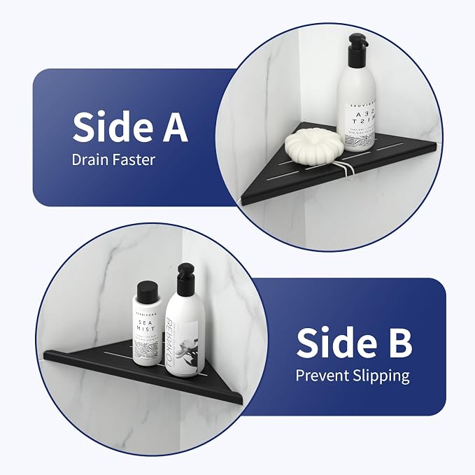 8'' Corner Shower Shelf 2PCS, 304 Stainless Steel Bathroom Shelves - Image 5