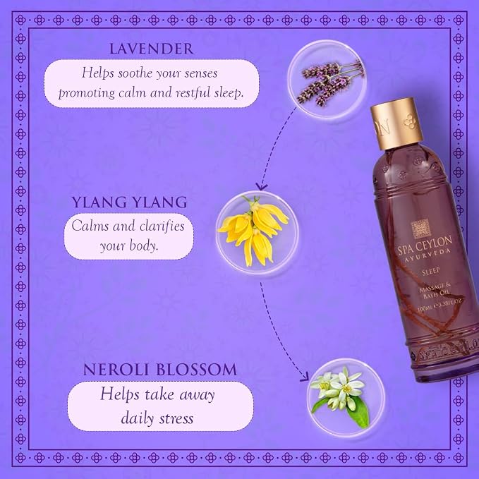 SPA CEYLON Sleep Massage & Bath Oil, Natural Therapy Blend, Lavender Scented - Image 3