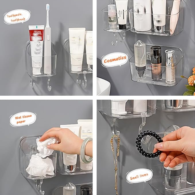 Adhesive Wall Mount Organizer Box, Acrylic Shelves - Image 8