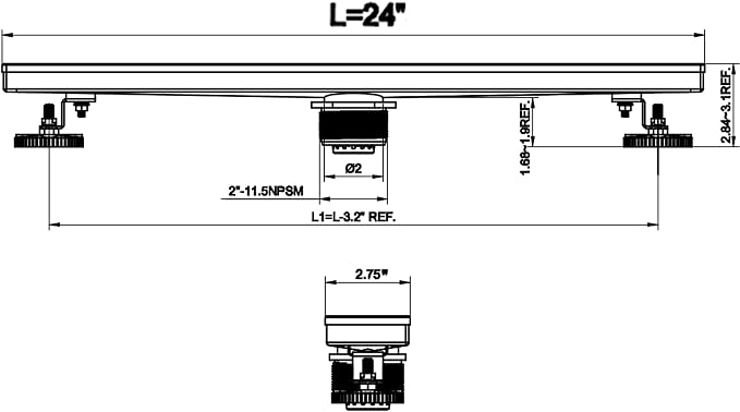 HEATGENE Linear Shower Drain 24-Inch, Stainless Steel Rectangle Shower Floor - Image 5