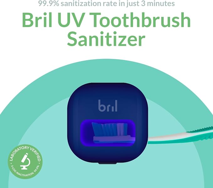 Bril UV-C Toothbrush Sanitizer and Holder, Portable Cleaner, Travel Cover - Image 2