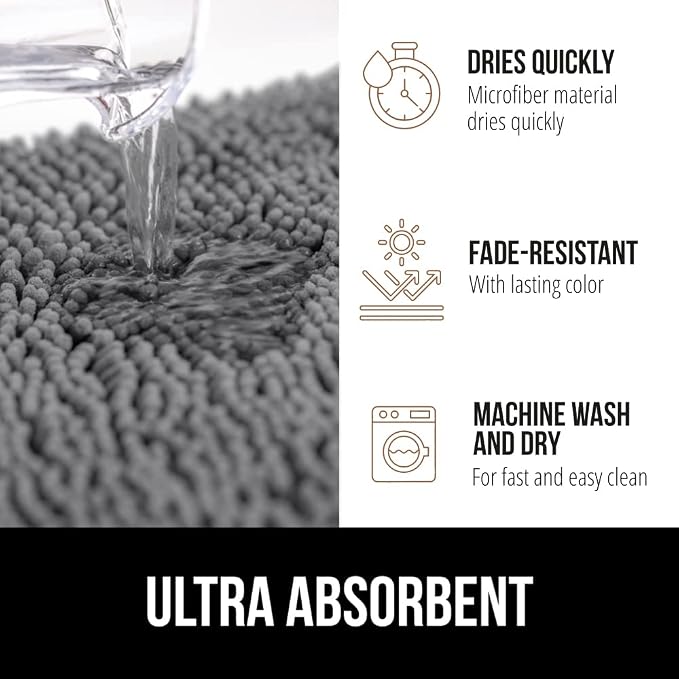 GORILLA GRIP Bathroom Rug Sets, Soft Chenille 2 Piece Area Rugs Set, Toilet - Image 5