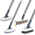 4 in 1 Tile Shower Cleaner Brush, Long Handled Scrub Brush by sayene
