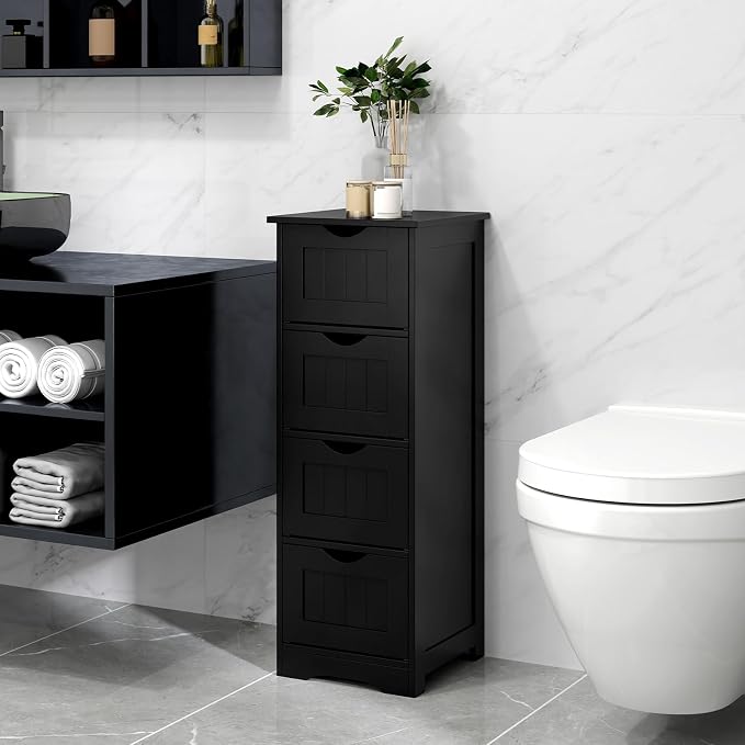 Tangkula Bathroom Floor Cabinet, Freestanding Narrow Side Storage Organizer - Image 2