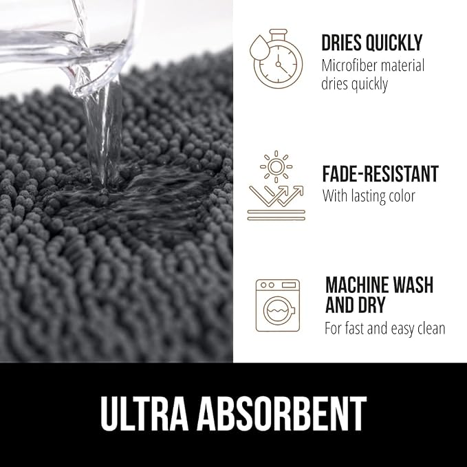 GORILLA GRIP Bathroom Rug Sets, Soft Chenille 2 Piece Area Rugs Set, Toilet - Image 5