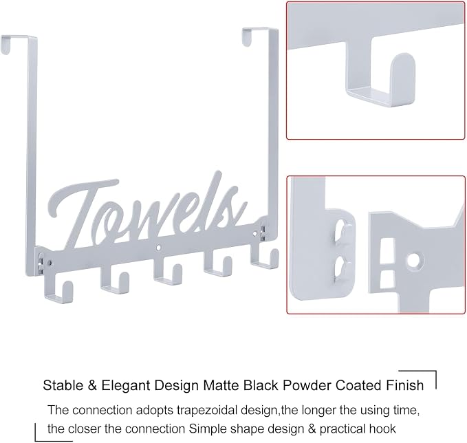 Over The Door Hooks, Towel Rack - Image 3