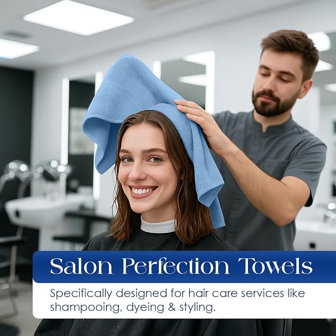 DAN RIVER 100% Cotton Salon Towels Set – 16x26 inches, Highly Absorbent and - Image 6