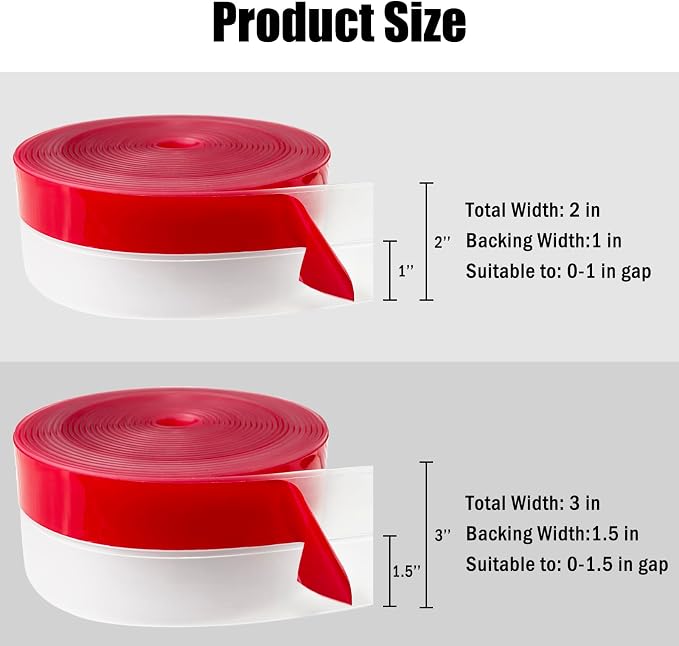 Wide Silicone Weather Stripping, 2 inch x 20 Ft Door Draft Stopper, Silicone - Image 2