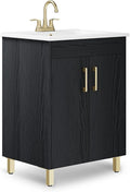 phiestina Fully Pre-Assembled Black 24 Inch Bathroom Vanity by Phiestina