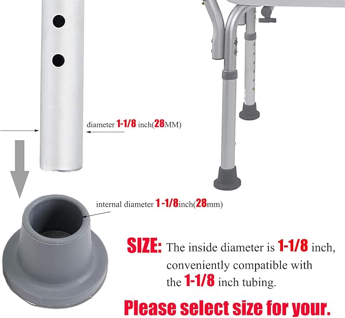 Replacement Feet for Shower Chair Bath Seat, Shower stools and Transfer Bench - Image 5