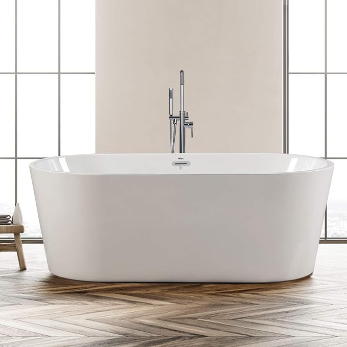 FerdY Luzon 67" Acrylic Freestanding Bathtub, Ergonomic Lightweight Classic by FerdY