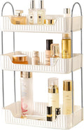 Bathroom Counter Cosmetic Organizer, 3 Tier-Cream White, Alloy Steel & PET by SHUANGQING