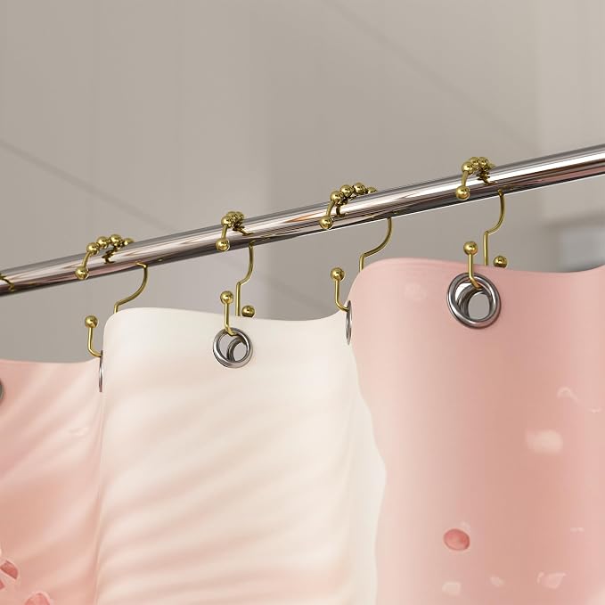 Titanker Gold Shower Curtain Hooks Rings, Rust-Resistant Metal Double Glide - Image 8